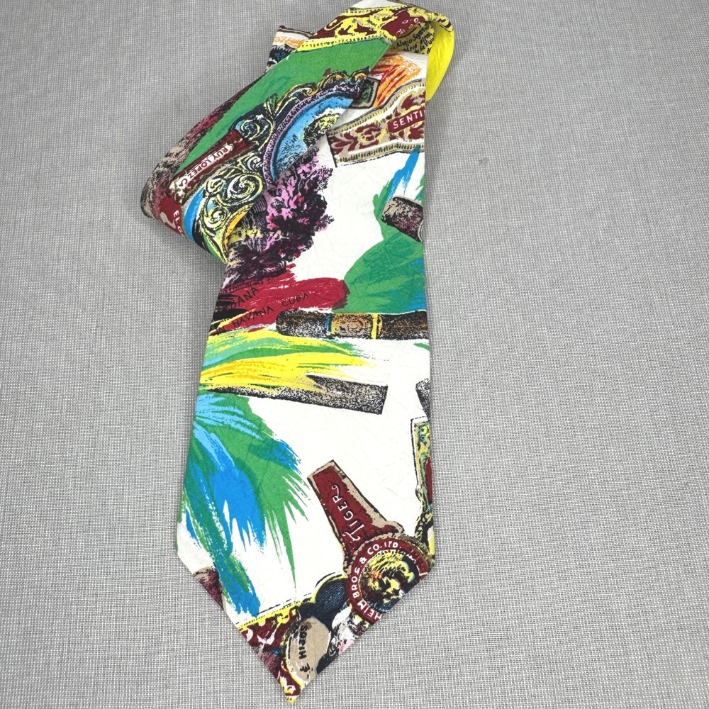 Jams World Aloha Cuban‎ Cigar Collage Print Tie
